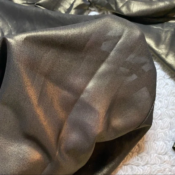 NO OFFERS LPA metallic gold Lurex Pant 664 wide leg crop pants S - Picture 7 of 13